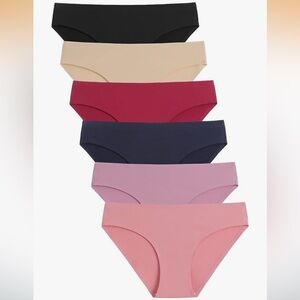 Women's Seamless Panties Set - Black, Beige, Red, Navy, Pink